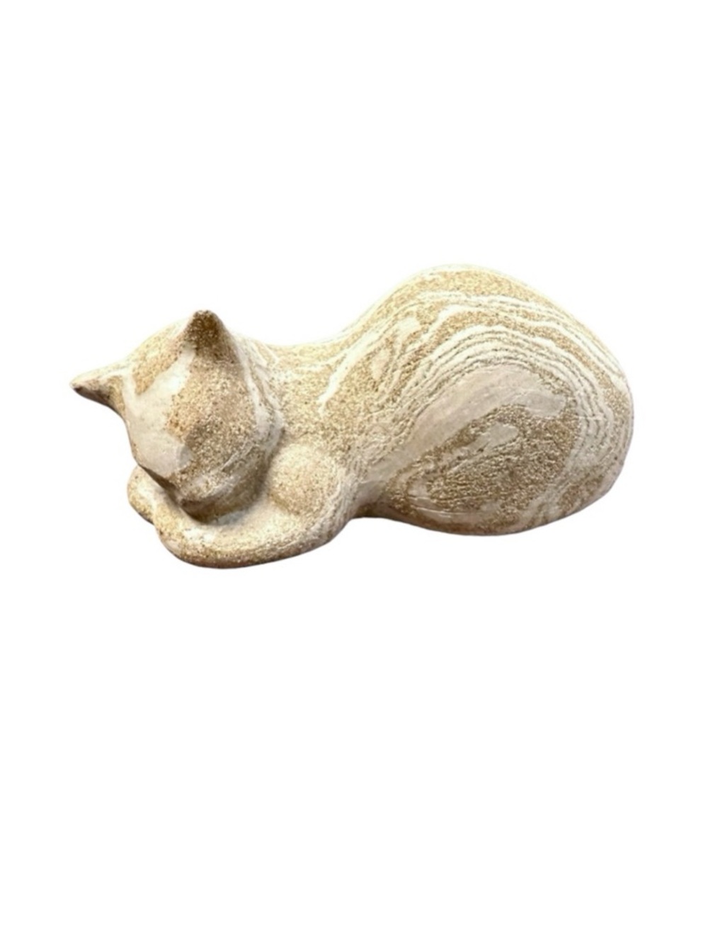 Joan Doherty Vintage Marbled Clay Cat Sculpture Figurine